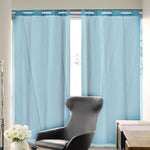 2x Blockout Curtains Panels 3 Layers 140x230cm Turquoise