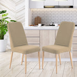 2x Dining Chair Covers Spandex Cover Removable Slipcover Banquet Party Khaki