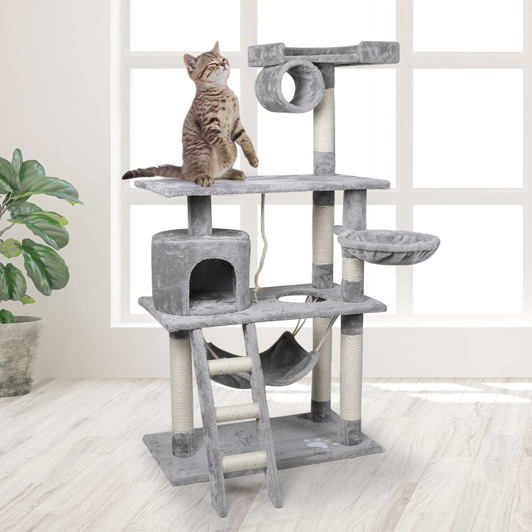 Cat Tree Beastie Scratching Post Pet Scratcher Condo Tower 140cm Grey
