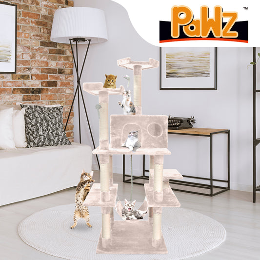 1.83M Cat Scratching Post Tree House Dark Cream 
