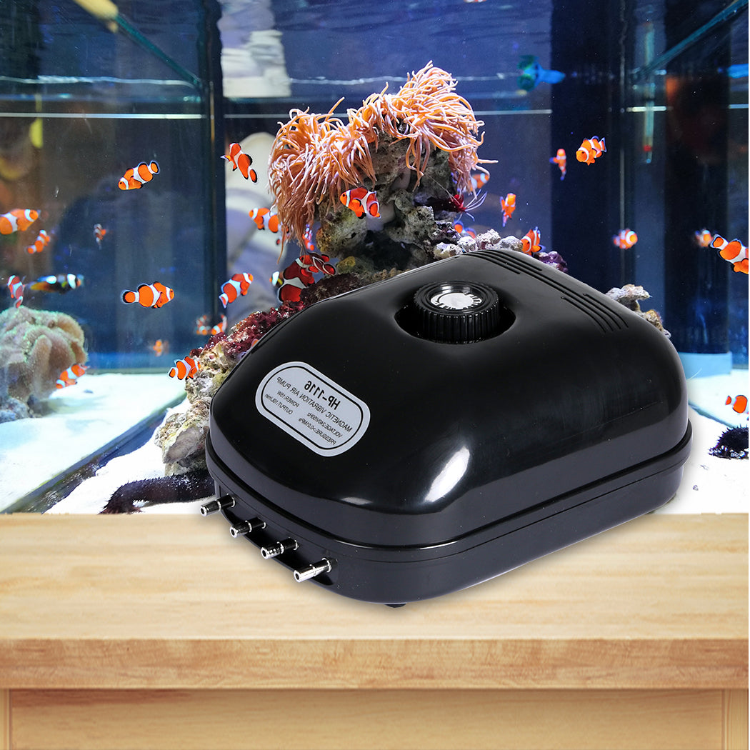 Aquarium Air Pump 4 Outlet Oxygen Aqua Fountain tank