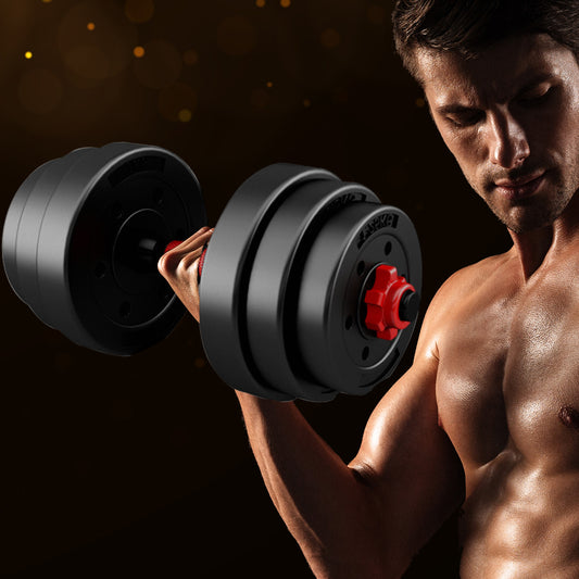 20KG Adjustable Rubber Fitness Dumbbells 
