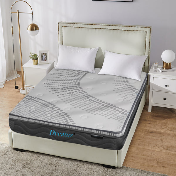  Mattress Pocket Spring Cool Gel Memory Foam  Euro Top Medium Soft 30CM