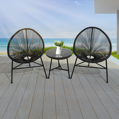 3Pcs Outdoor Chairs Bench 
