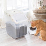 Pet Food Container Dog Cat Feeding Feeder Storage Box With Wheel 10L