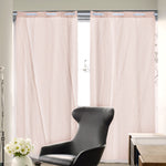 2x Blockout Curtains Panels 3 Layers Room Darkening 140x244cm Rose