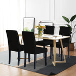 4x Stretch Elastic Chair Covers Dining Room Wedding Banquet Washable Black
