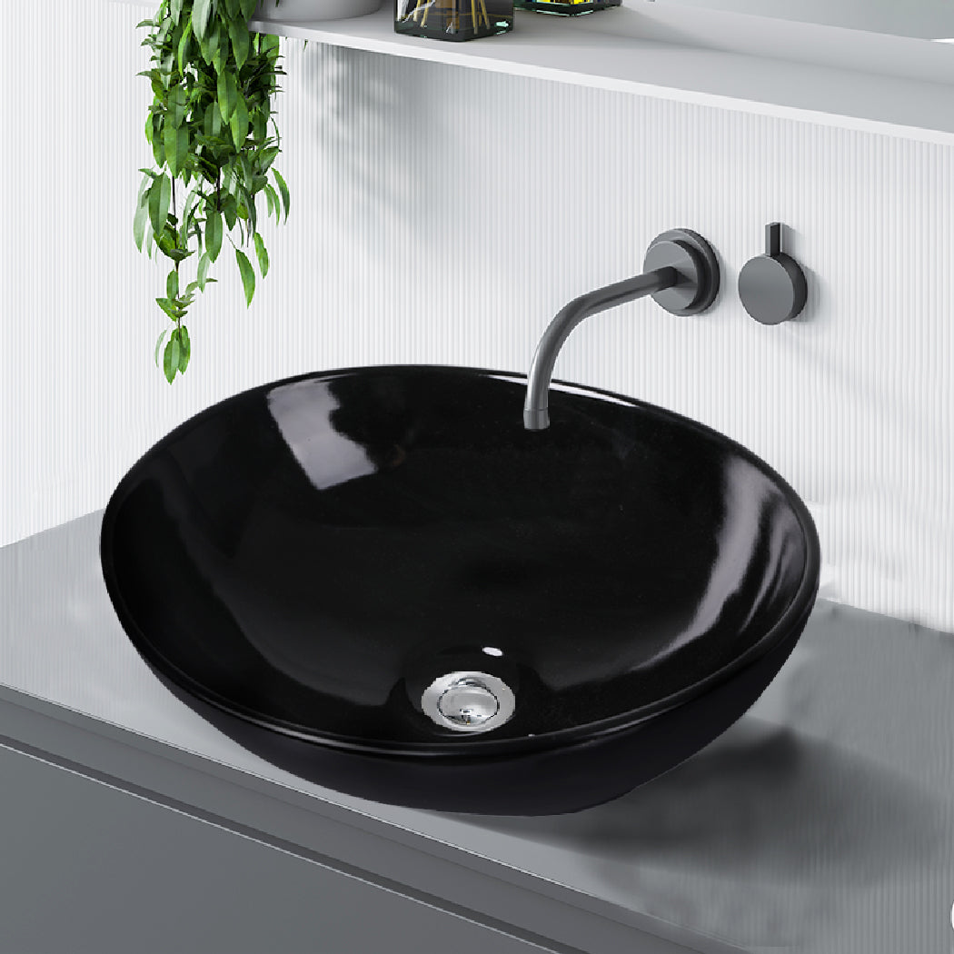 Wash Basin Oval Gloss Black