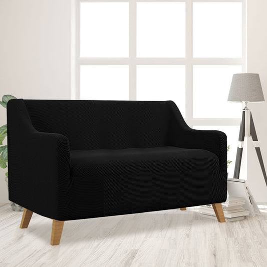 Couch Stretch Sofa Lounge Cover Protector Slipcover 2 Seater Black