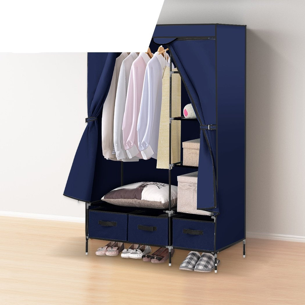 Portable Clothes Organiser Wardrobe Navy Blue 
