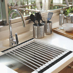 Stainless Steel Sink Kitchen Dish Drainer Foldable Drying Rack Roll-Up RackOver Type 2