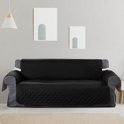 Sofa Cover Couch Lounge Protector Quilted Slipcovers Waterproof Black 335cm x 218cm