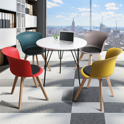 Solid beech PU Leather Office Meeting Table Chair set