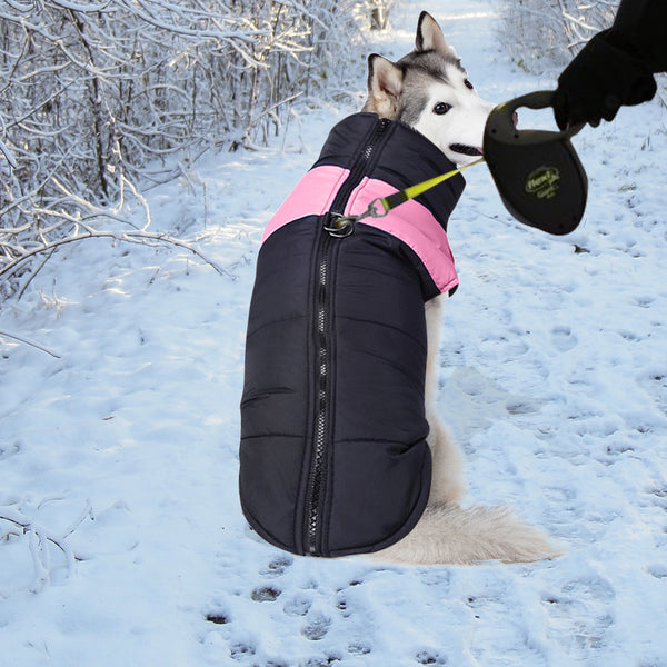  Dog Winter Jacket Padded Pet Clothes Windbreaker Vest Coat M Pink