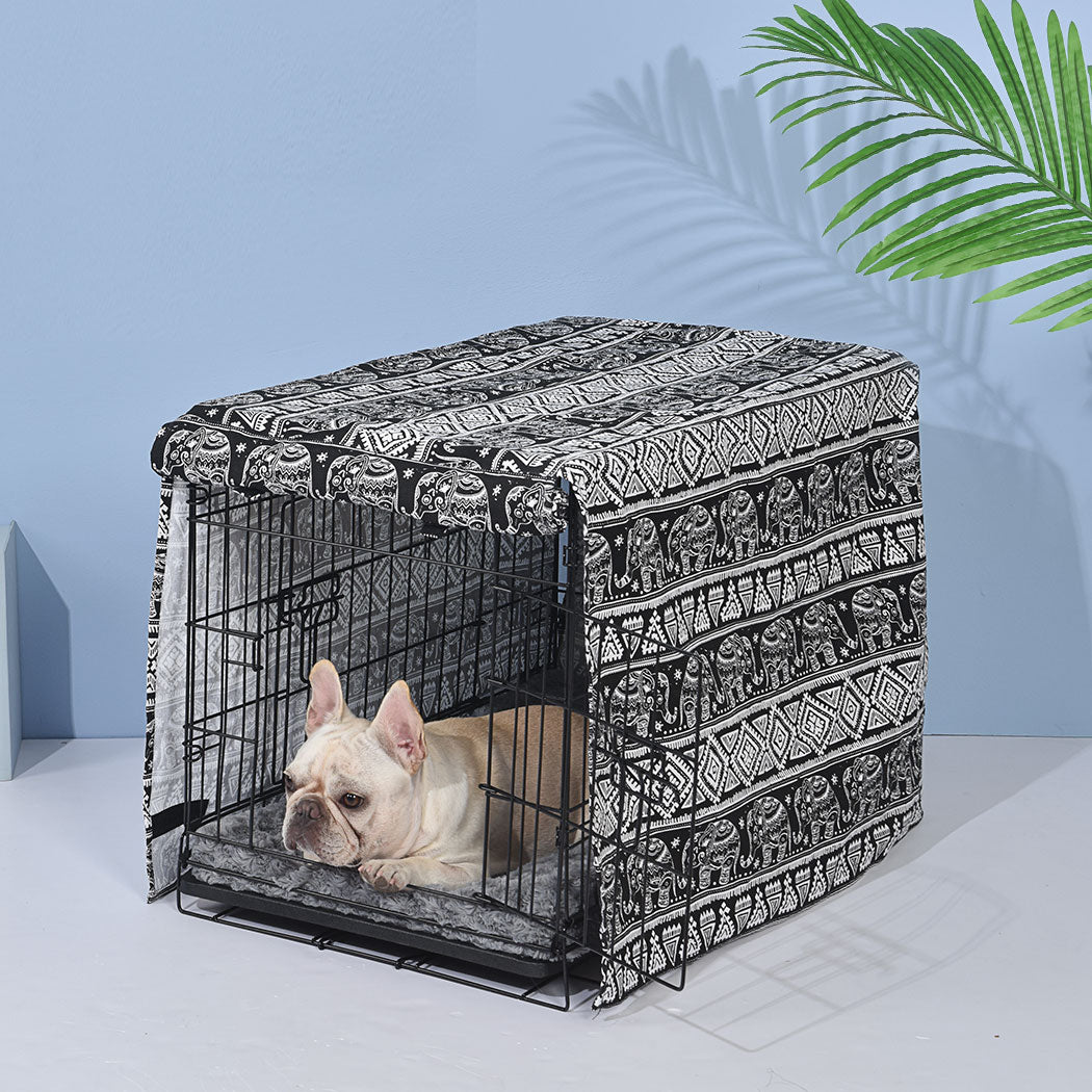 Metal Dog Kennel Black 36"
