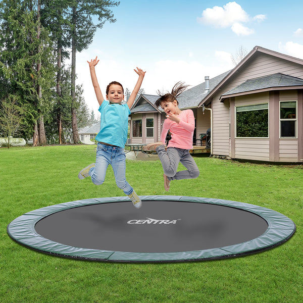  12FT/10FT In-Ground Trampoline Outdoor Fun with Safety Mat