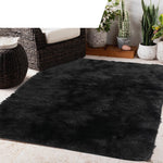 Floor Rug Shaggy Rugs Soft Large Carpet Area Tie-dyed 120x160cm Black