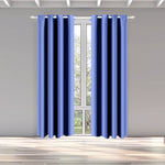 2x Blockout Curtain 3 Layers Eyelet Fabric Room Darkening 140x213cm Navy blue