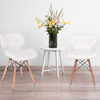 4xPU Leather Dining Chairs-White