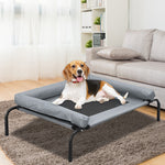 Heavy Duty Pet Bed Bolster Trampoline Dog Puppy Cat Hammock Mesh M Grey