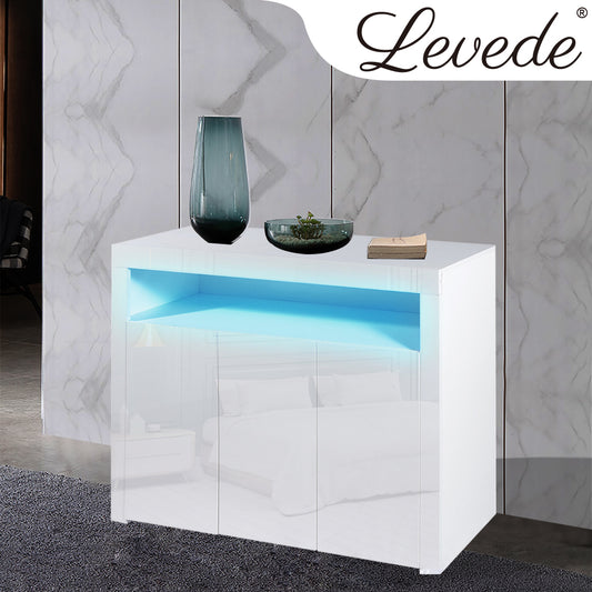 Buffet Sideboard Cabinet Storage Modern High Gloss Furniture  White