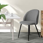 2x Dining Chairs Kitchen Cafe Lounge Chair-Black and white