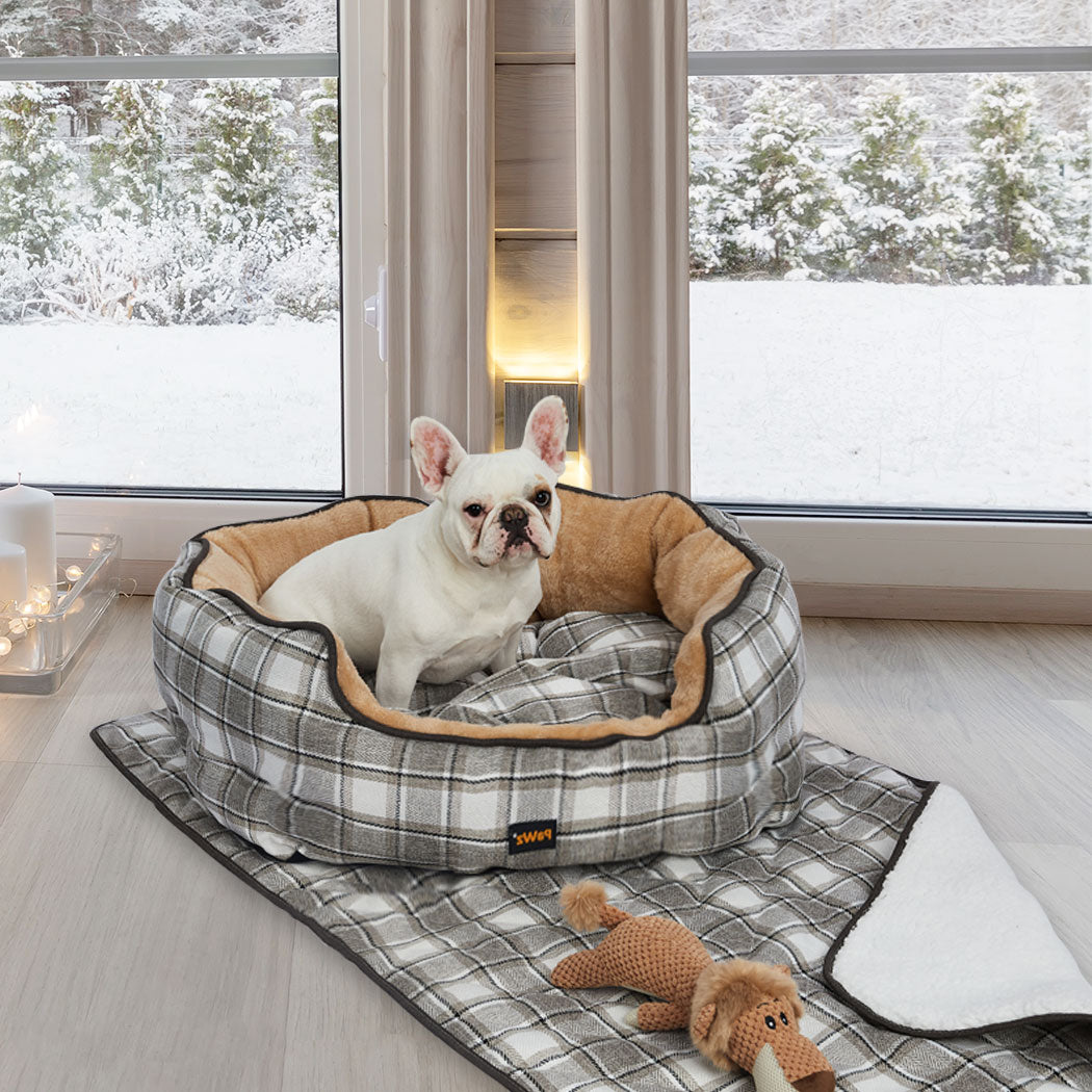 Pet Bed Set Dog Cat Quilted Blanket L 
