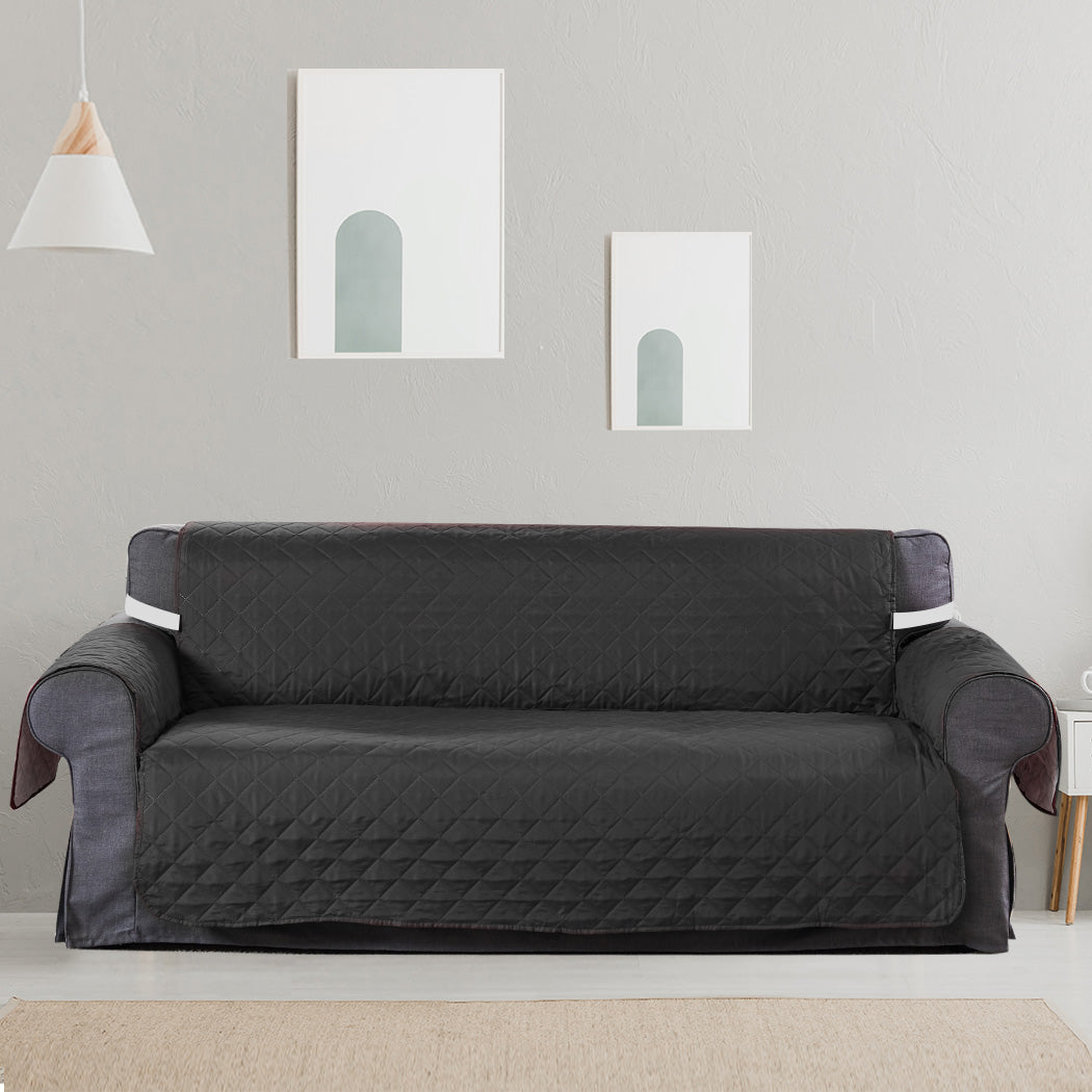 Sofa Cover Couch Lounge Protector Quilted Slipcovers Waterproof Grey 335cm x 218cm