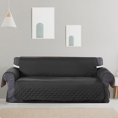 Sofa Cover Couch Lounge Protector Quilted Slipcovers Waterproof Grey 335cm x 218cm