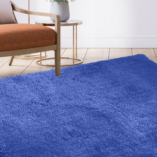 Ultra Soft Anti Slip Rectangle Plush Shaggy Floor Rug Carpet 120x170cm Blue