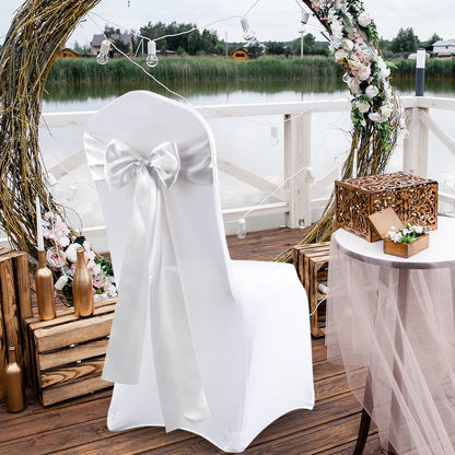 20x Satin Chair Sashes Table Runner Silver