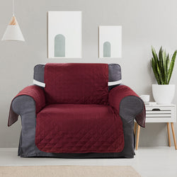 Sofa Cover Couch Lounge Protector Quilted Slipcovers Waterproof Wine 173cm x 200cm