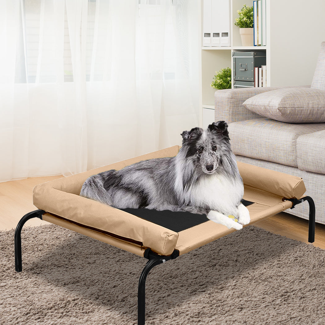 Pet Bed Heavy Duty Frame Hammock Trampoline Tan