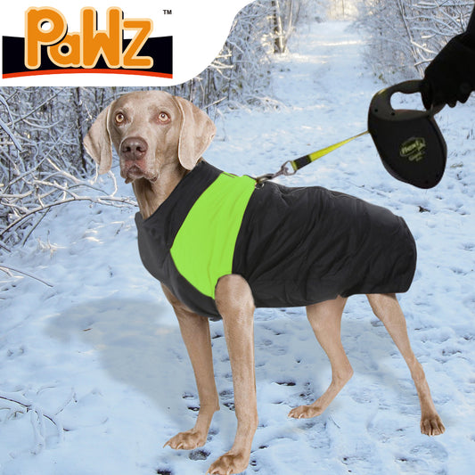 PaWz PaWz Dog Winter Jacket Padded  Pet Clothes Windbreaker Vest Coat 5XL Green