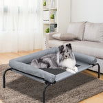 Heavy Duty Pet Bed Bolster Trampoline Dog Puppy Cat Hammock Mesh L Grey
