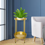 2 Tiers Metal Plant Stand-Gold
