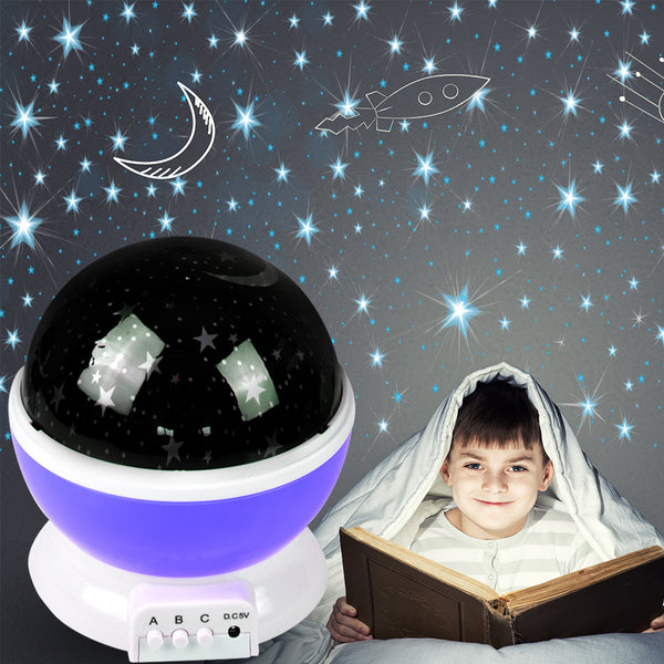  Star Moon Sky Starry Night Projector Light Lamp Purple