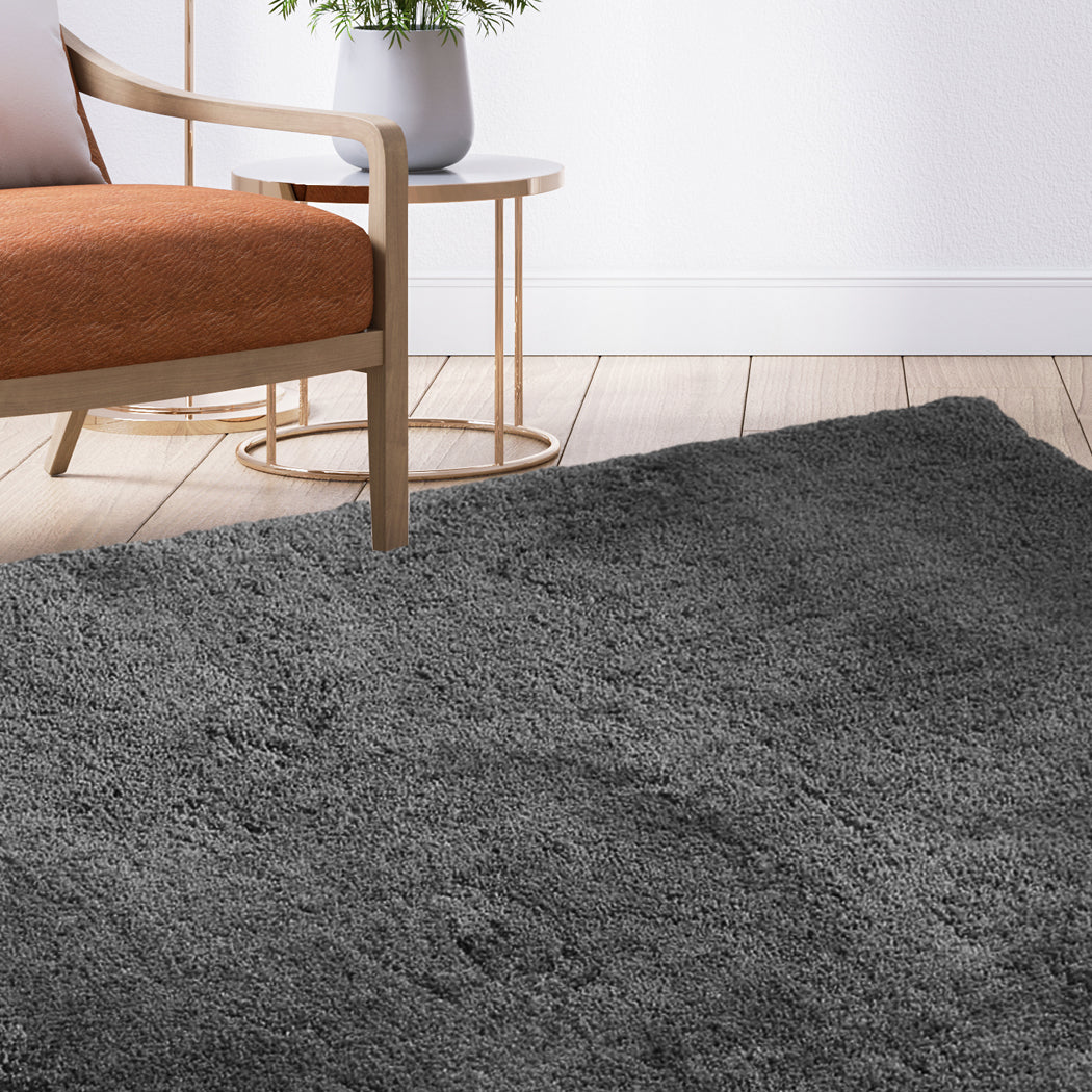 Ultra Soft Anti Slip Rectangle Floor Rug Carpet 120x170cm in Charcoal