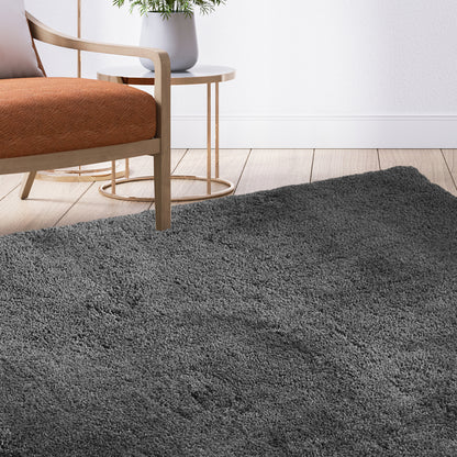 Ultra Soft Anti Slip Rectangle Floor Rug Carpet 120x170cm in Charcoal