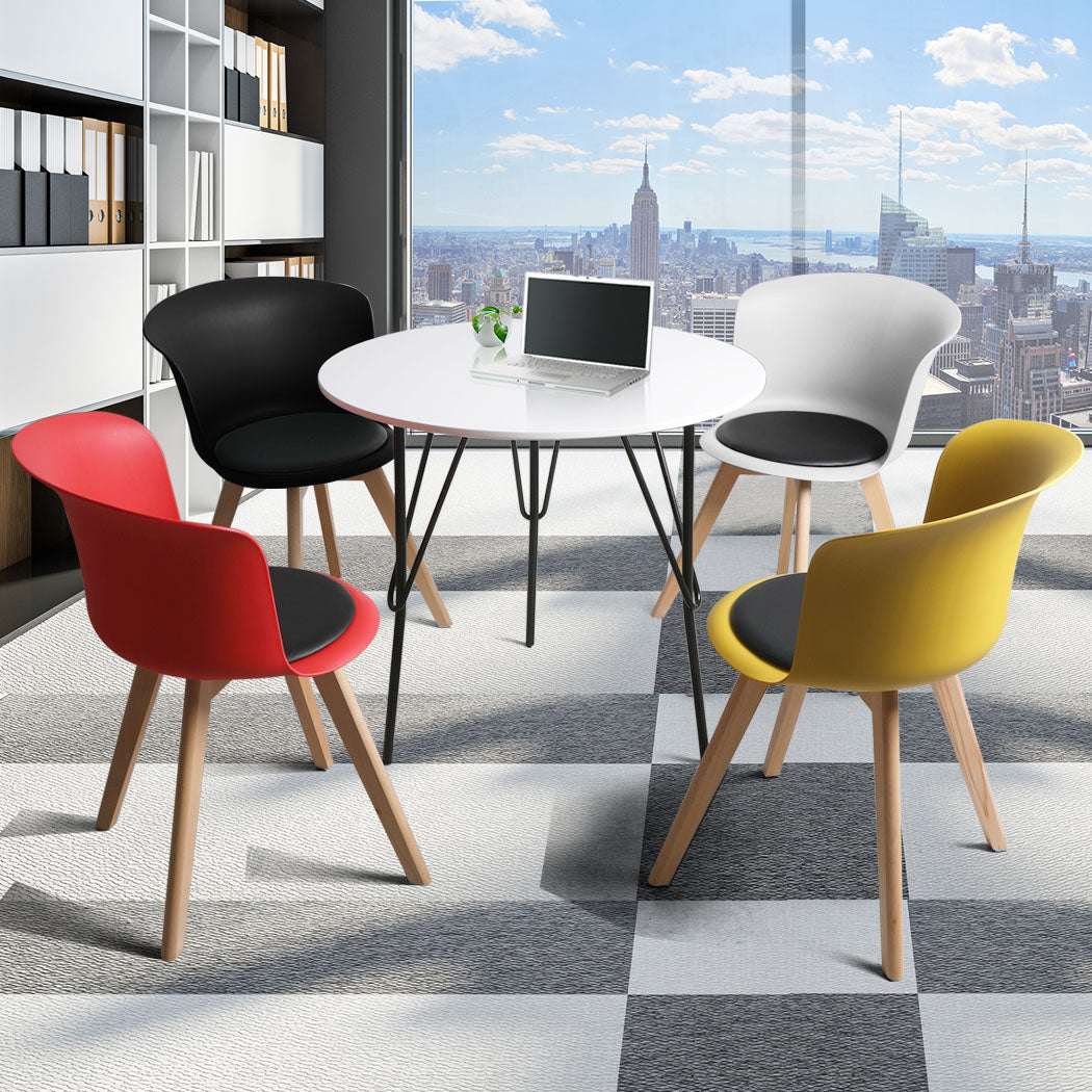 PU Leather Office Meeting Chair set with round table