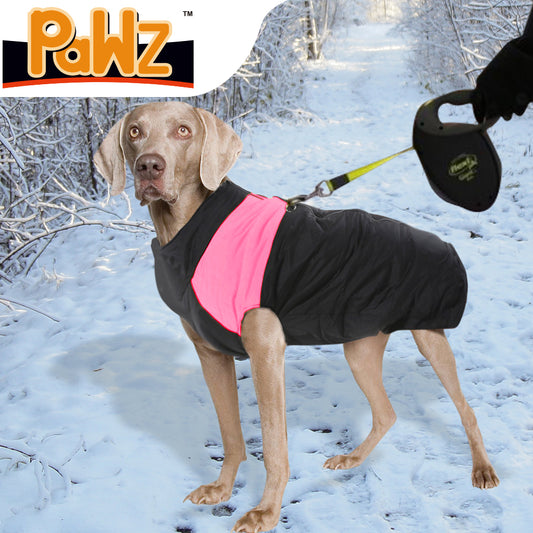 PaWz Dog Winter Jacket Padded Pet Clothes Windbreaker Vest Coat 5XL Pink