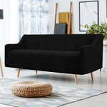 Couch Stretch Sofa Lounge Cover Protector Slipcover 4 Seater Black