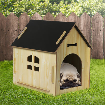 Wooden Dog House Pet Kennel Oak L