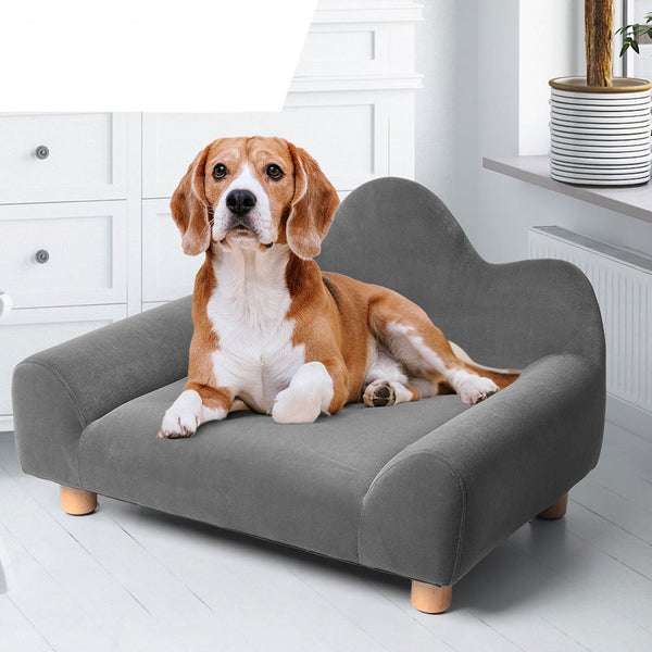  Chaise Lounge Non-slip feet pads Pet Sofa Soft Grey