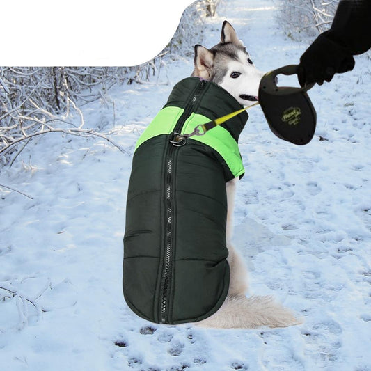 PaWz PaWz Dog Winter Jacket Padded  Pet Clothes Windbreaker Vest Coat 2XL Green