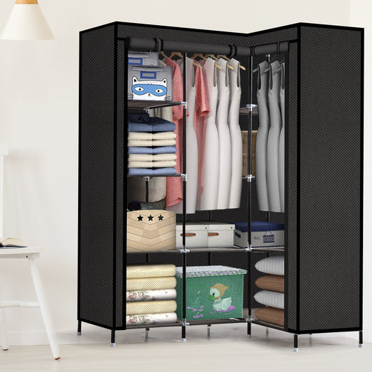 Portable Wardrobe Storage Cloth Organiser Unit Shelf Rack
