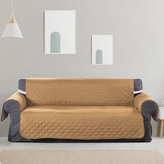 Sofa Cover Couch Lounge Protector Quilted Slipcovers Waterproof Ginger 335cm x 218cm