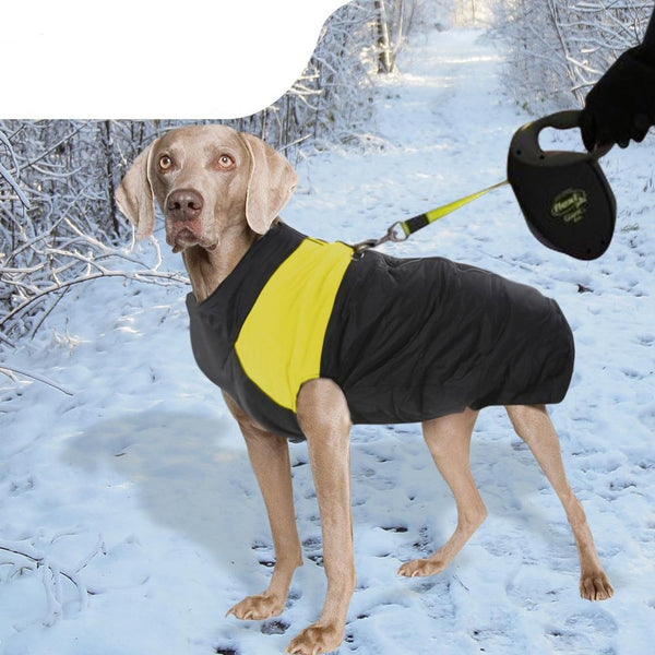  Dog Winter Jacket Padded Pet Clothes Windbreaker Vest Coat 5XL Yellow