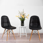 4x High quality iconic set of PU leather Dining Chairs- Black