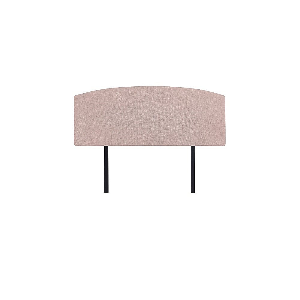Linen Fabric Queen Bed Curved Headboard Bedhead - Pale Pink